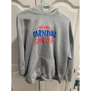 Carnival Cruise Line Ship Sunrise Grey Hooded Hoodie Sweatshirt Size XL